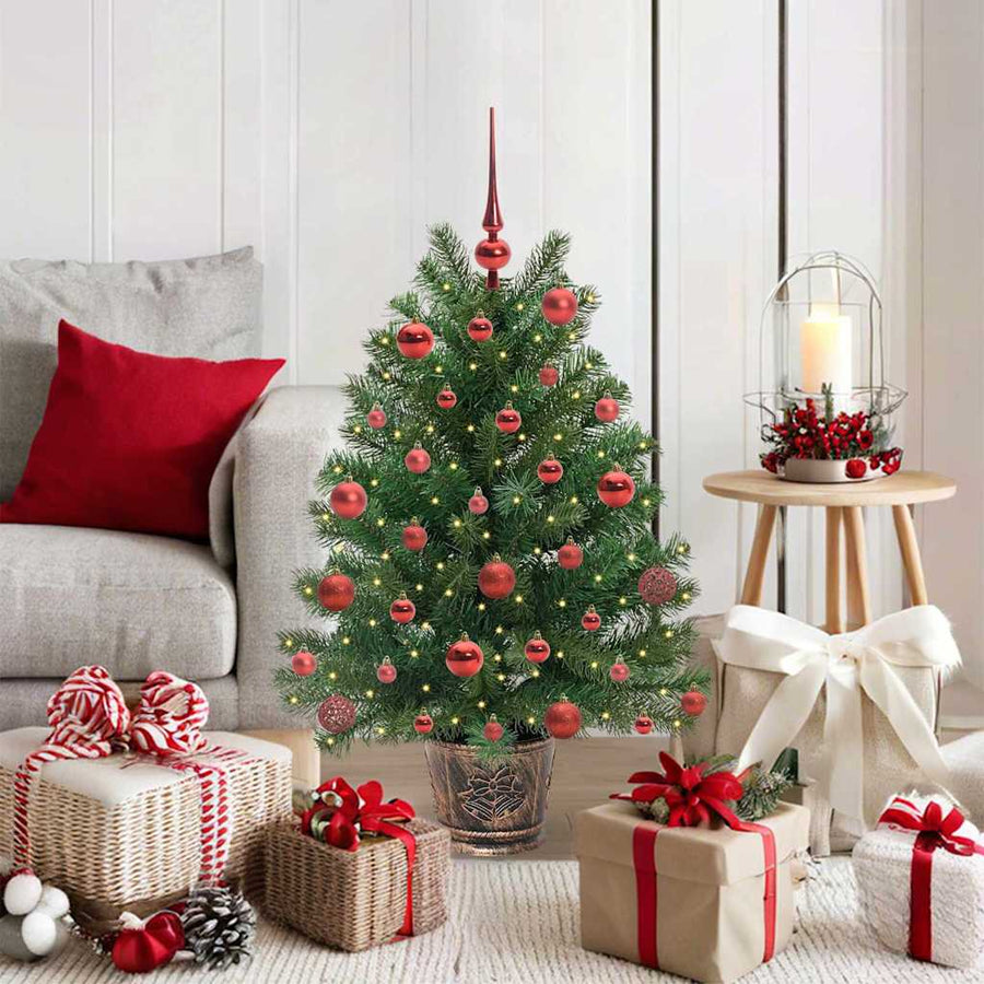 Kunstkerstboom met 150 LED met standaard Groen 90 cm PE en PVC