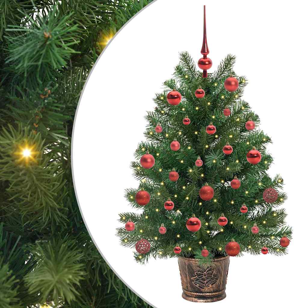 Kunstkerstboom met 150 LED met standaard Groen 90 cm PE en PVC