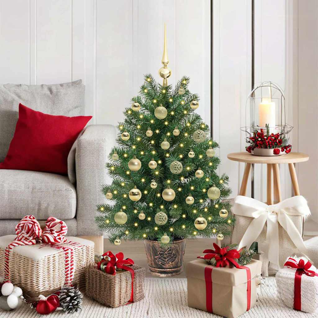 Kunstkerstboom met 150 LED met standaard Groen 95 cm PE en PVC