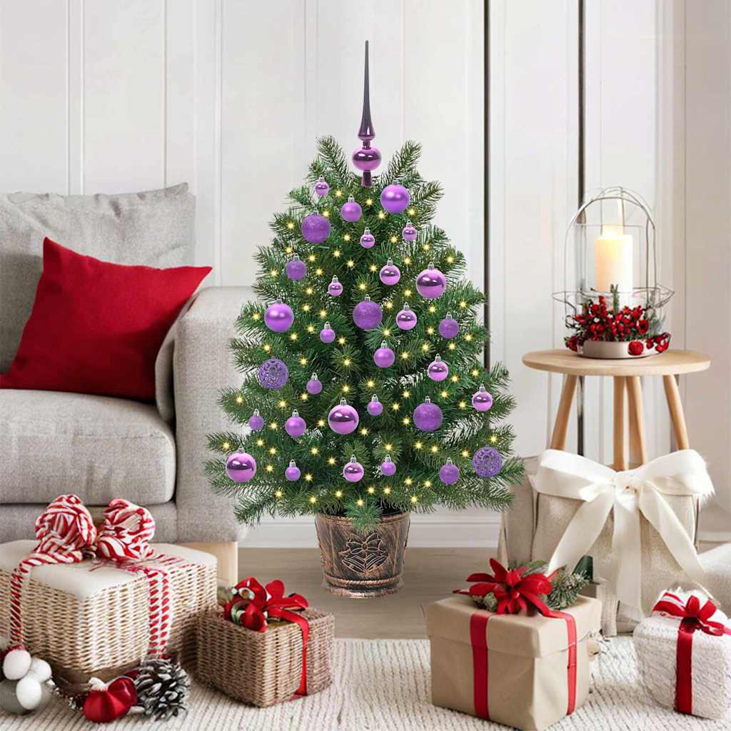 Kunstkerstboom met 150 LED met standaard Groen 90 cm PE en PVC