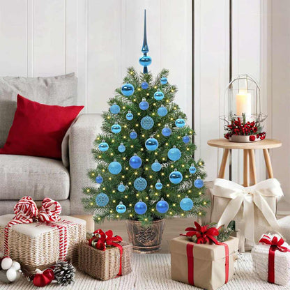 Kunstkerstboom met 150 LED met standaard Groen 90 cm PE en PVC