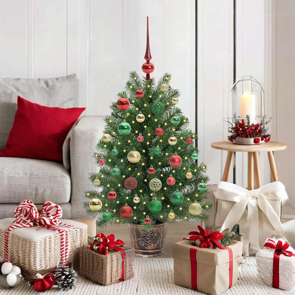 Kunstkerstboom met 150 LED met standaard Groen 90 cm PE en PVC