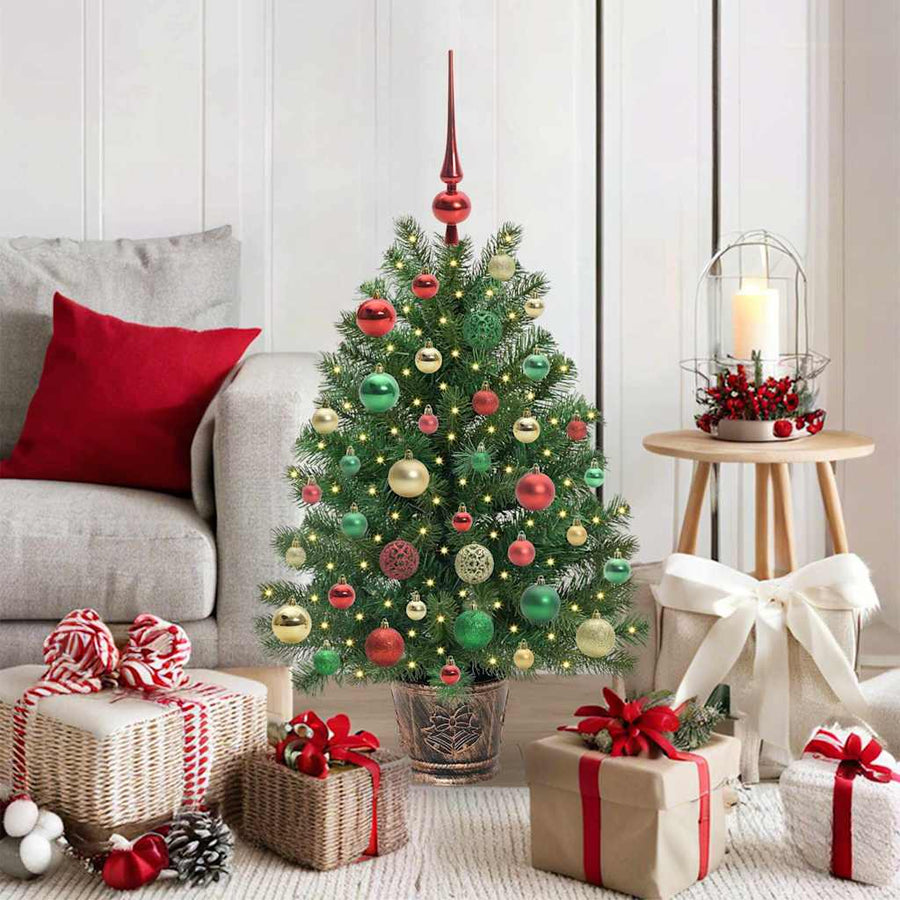 Kunstkerstboom met 150 LED met standaard Groen 90 cm PE en PVC