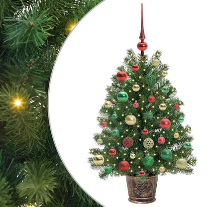 Kunstkerstboom met 150 LED met standaard Groen 90 cm PE en PVC