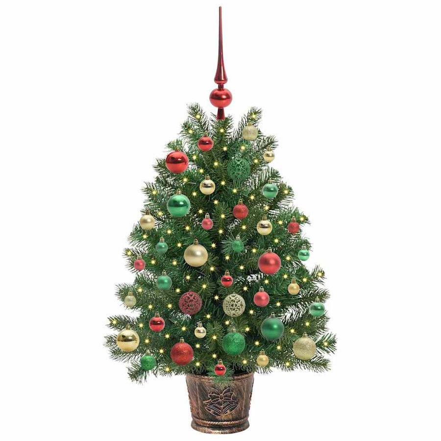Kunstkerstboom met 150 LED met standaard Groen 90 cm PE en PVC
