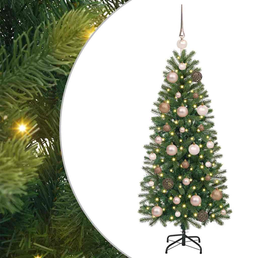 Kunstkerstboom met 150 LED met standaard Groen 120 cm PE en PVC