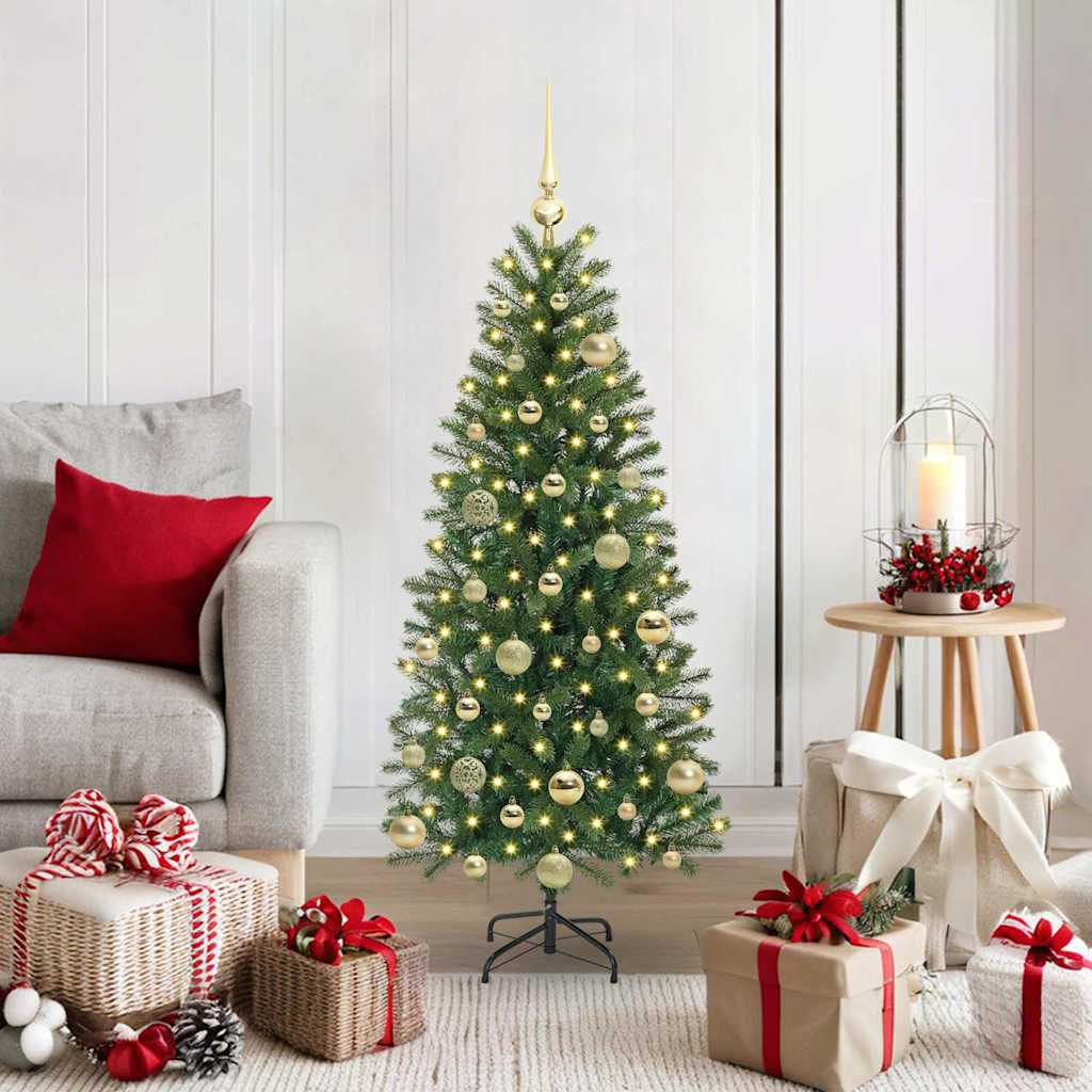 Kunstkerstboom met 150 LED met standaard Groen 120 cm PE en PVC
