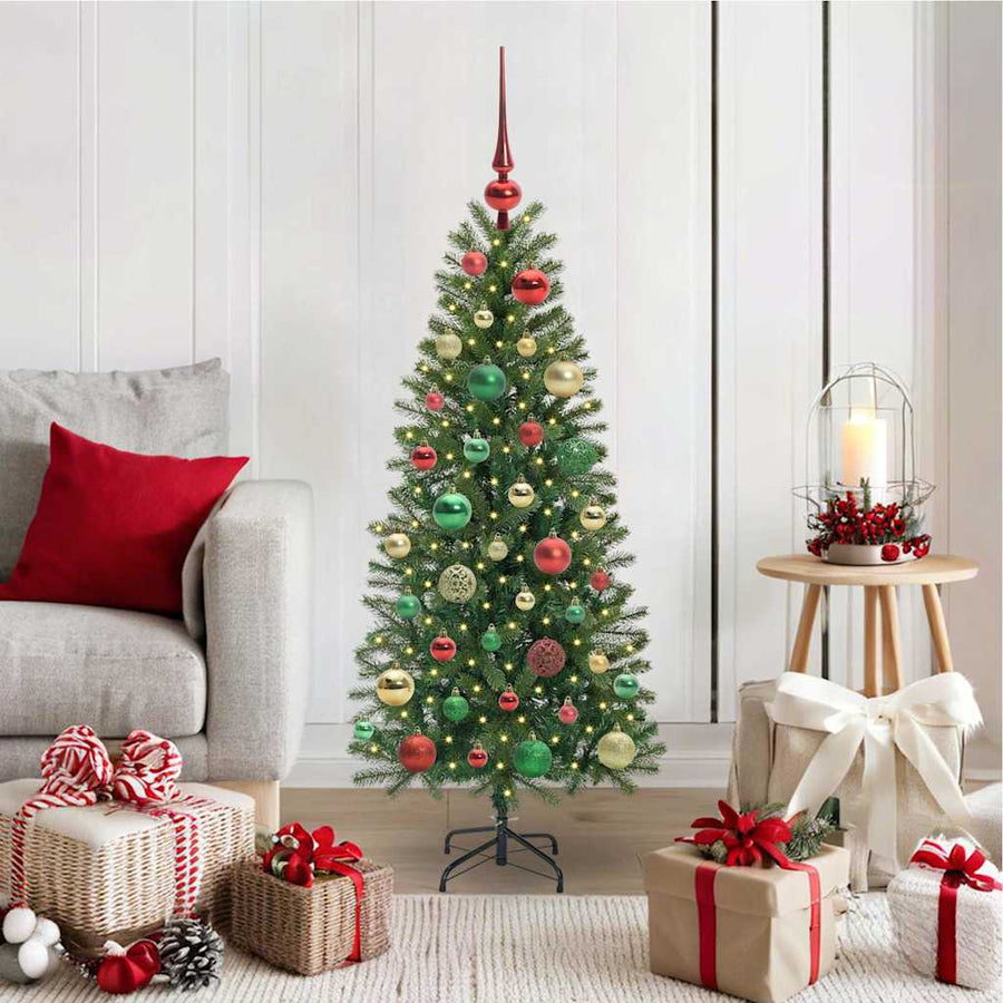 Kunstkerstboom met 150 LED met standaard Groen 120 cm PE en PVC