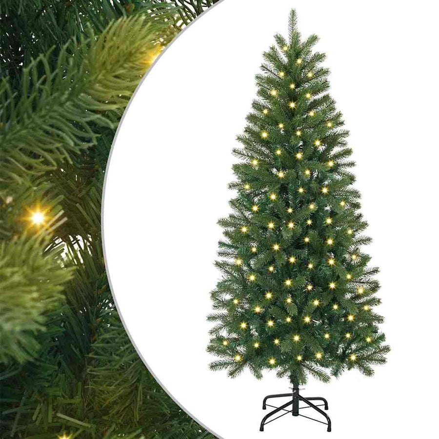 Kunstkerstboom met 150 LED met standaard Groen 150 cm PE en PVC