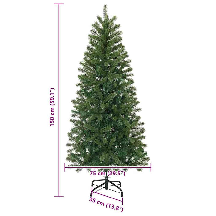 Kunstkerstboom met 150 LED met standaard Groen 150 cm PE en PVC