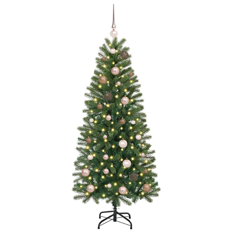Kunstkerstboom met 150 LED met standaard Groen 150 cm PE en PVC