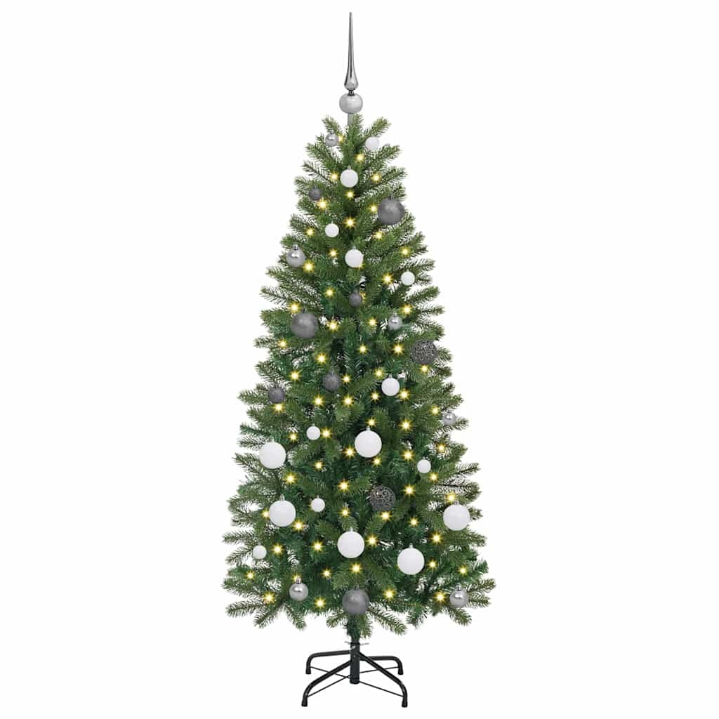 Kunstkerstboom met 150 LED met standaard Groen 150 cm PE en PVC