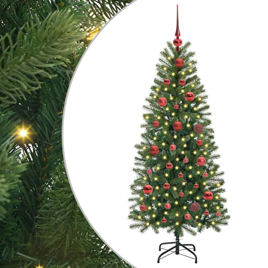 Kunstkerstboom met 150 LED met standaard Groen 150 cm PE en PVC