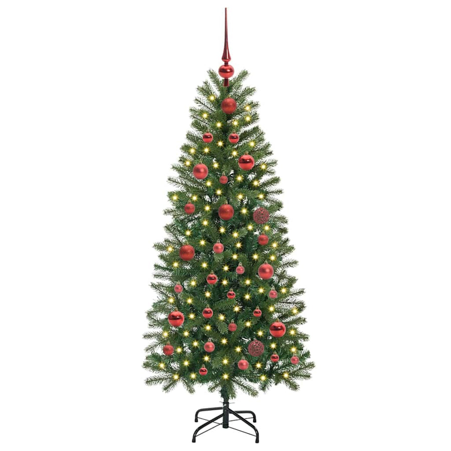 Kunstkerstboom met 150 LED met standaard Groen 150 cm PE en PVC