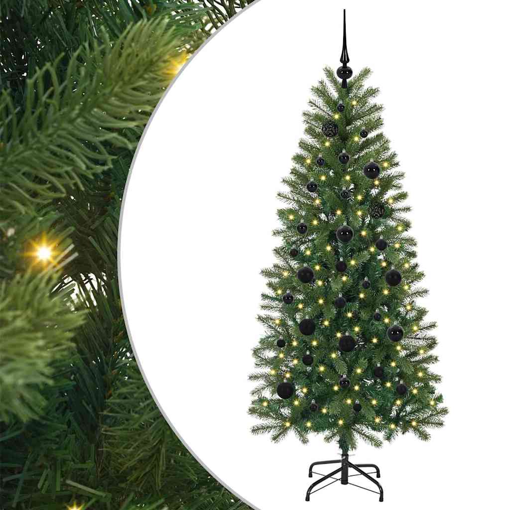 Kunstkerstboom met 150 LED met standaard Groen 150 cm PE en PVC