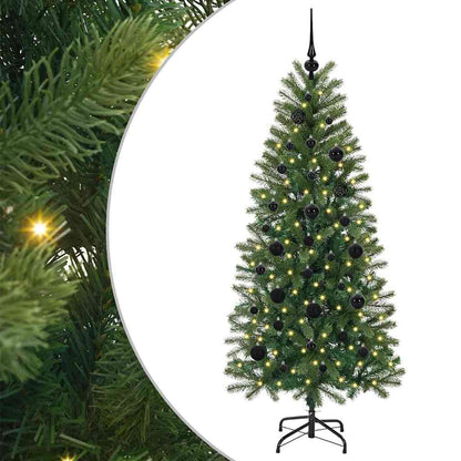 Kunstkerstboom met 150 LED met standaard Groen 150 cm PE en PVC