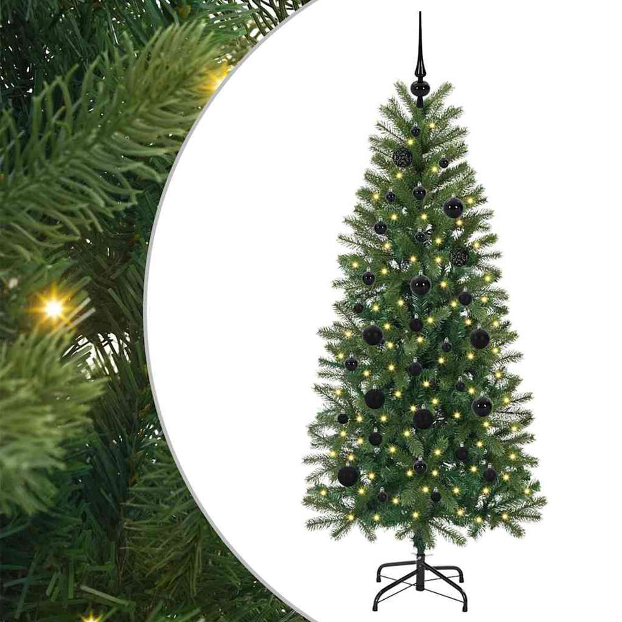 Kunstkerstboom met 150 LED met standaard Groen 150 cm PE en PVC