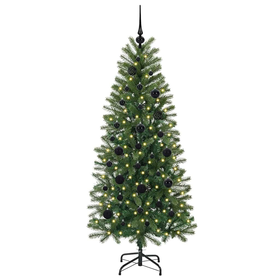 Kunstkerstboom met 150 LED met standaard Groen 150 cm PE en PVC