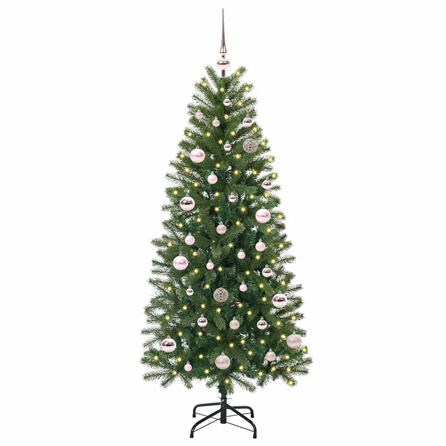 Kunstkerstboom met 150 LED met standaard Groen 150 cm PE en PVC