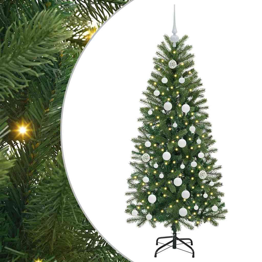 Kunstkerstboom met 150 LED met standaard Groen 150 cm PE en PVC