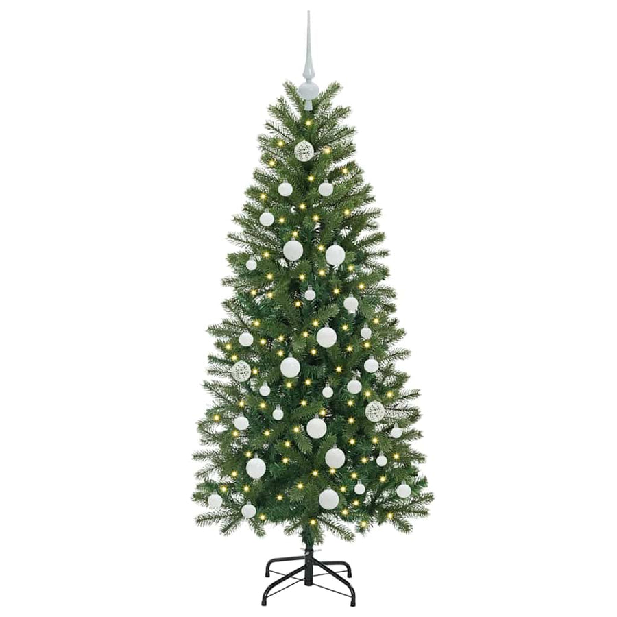 Kunstkerstboom met 150 LED met standaard Groen 150 cm PE en PVC