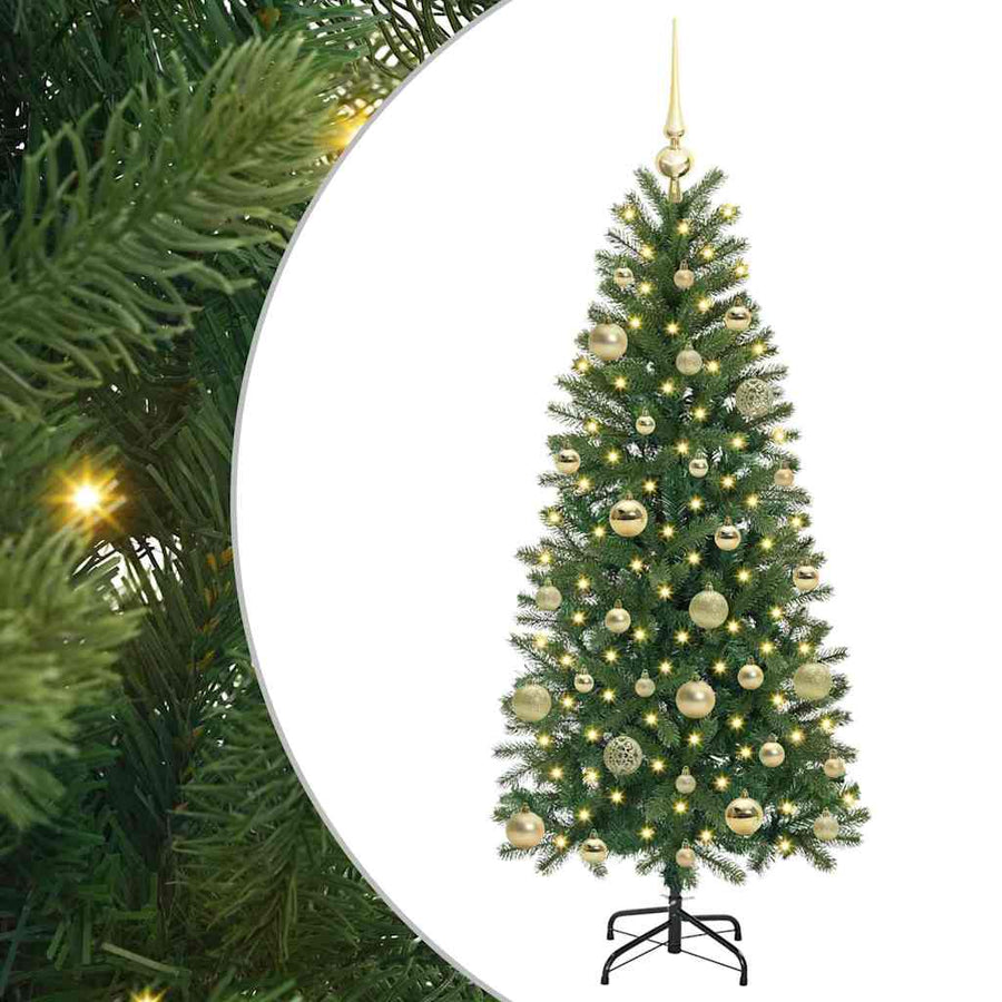 Kunstkerstboom met 150 LED met standaard Groen 150 cm PE en PVC