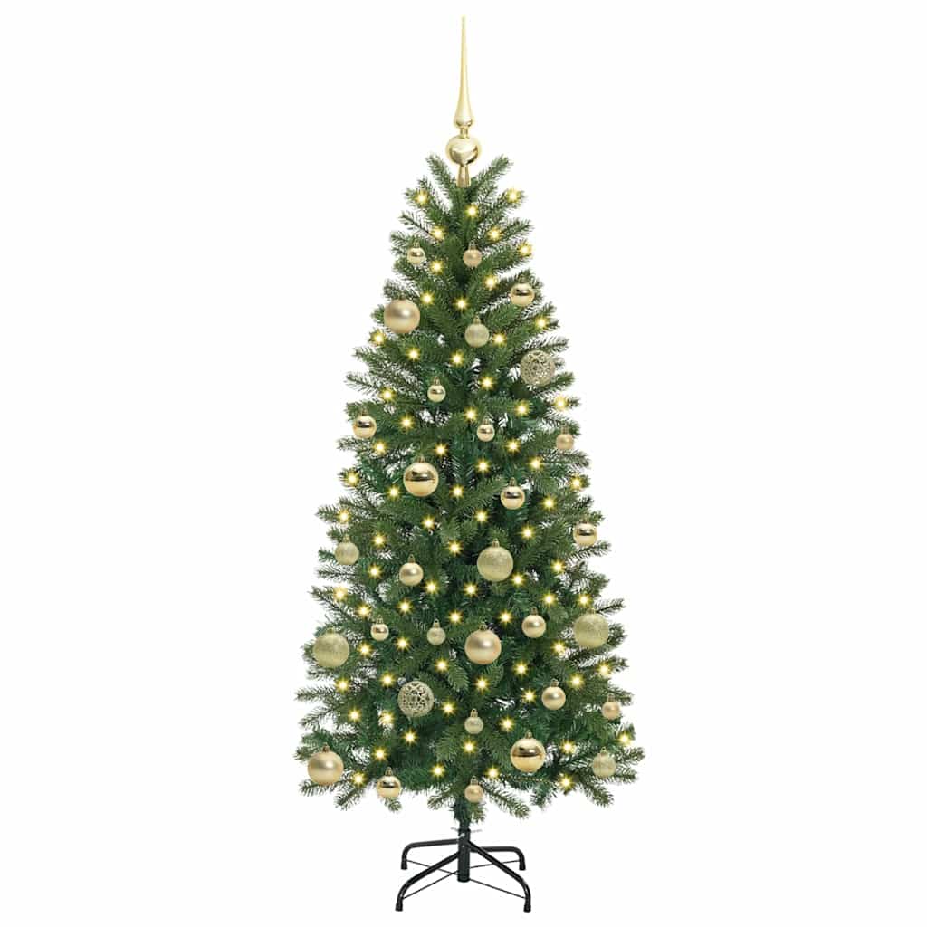 Kunstkerstboom met 150 LED met standaard Groen 150 cm PE en PVC