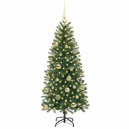 Kunstkerstboom met 150 LED met standaard Groen 150 cm PE en PVC