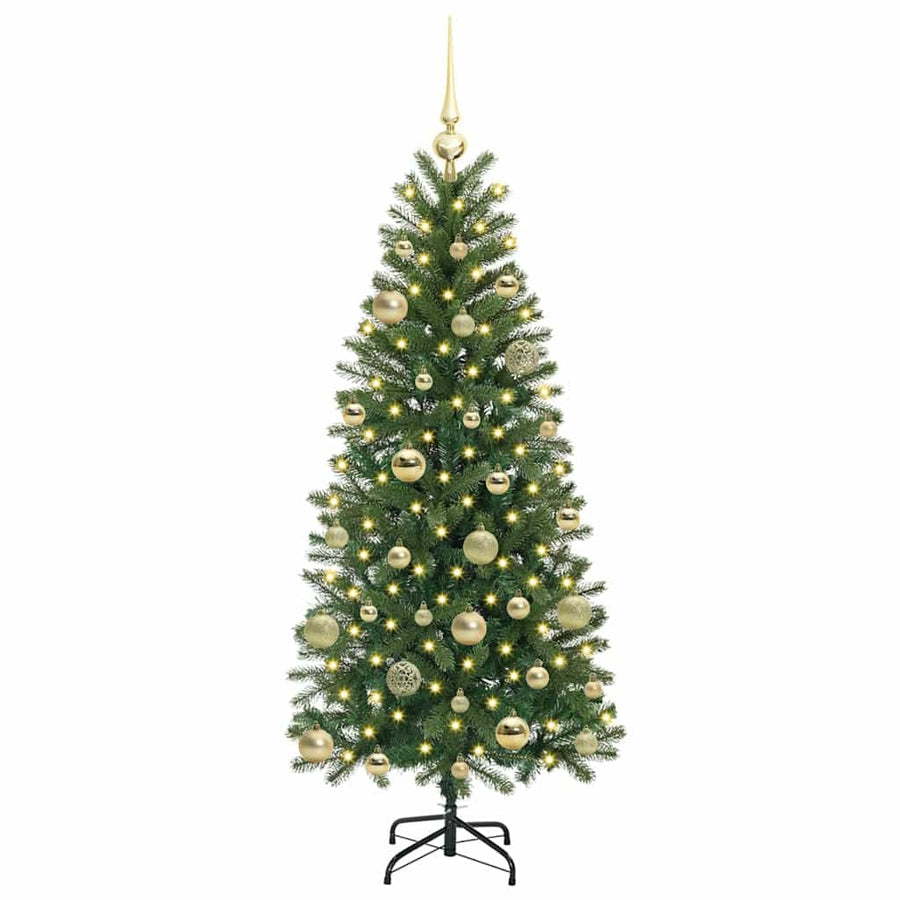 Kunstkerstboom met 150 LED met standaard Groen 150 cm PE en PVC