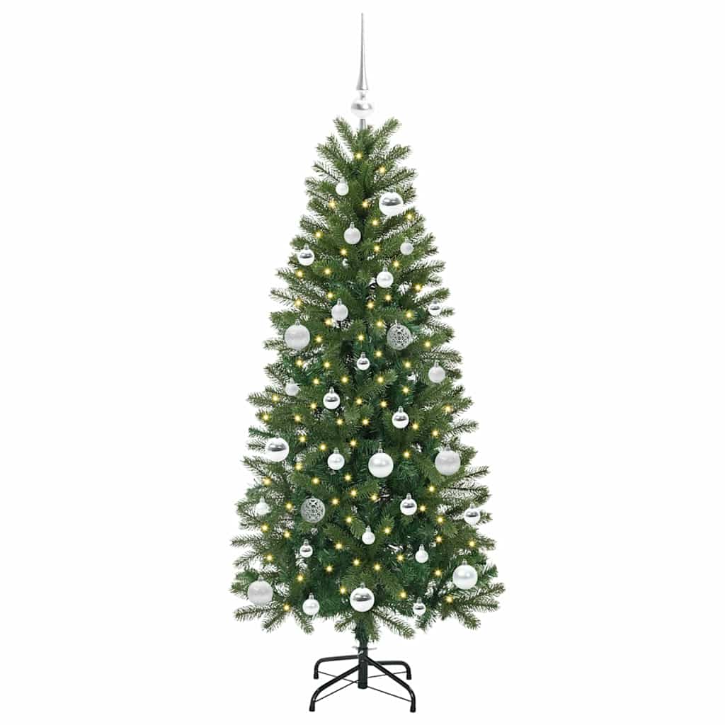 Kunstkerstboom met 150 LED met standaard Groen 150 cm PE en PVC