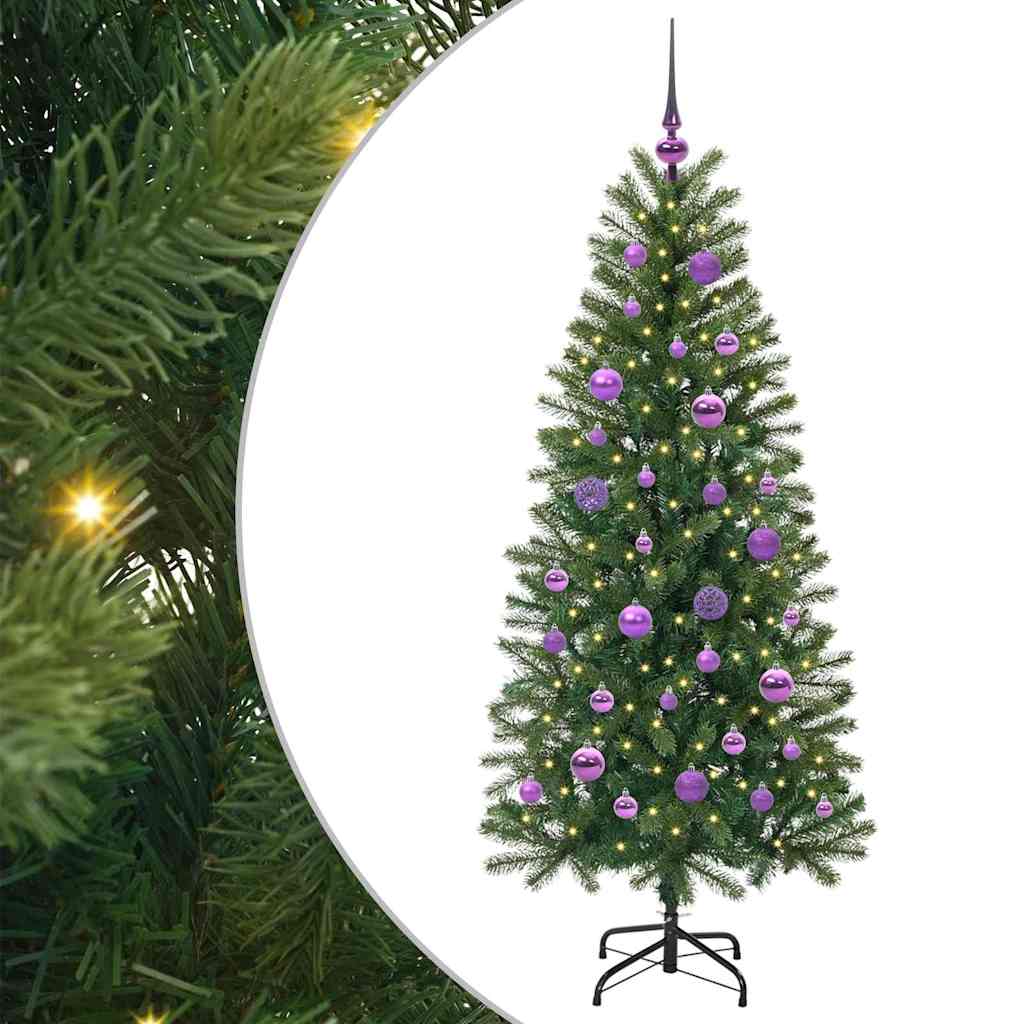 Kunstkerstboom met 150 LED met standaard Groen 150 cm PE en PVC