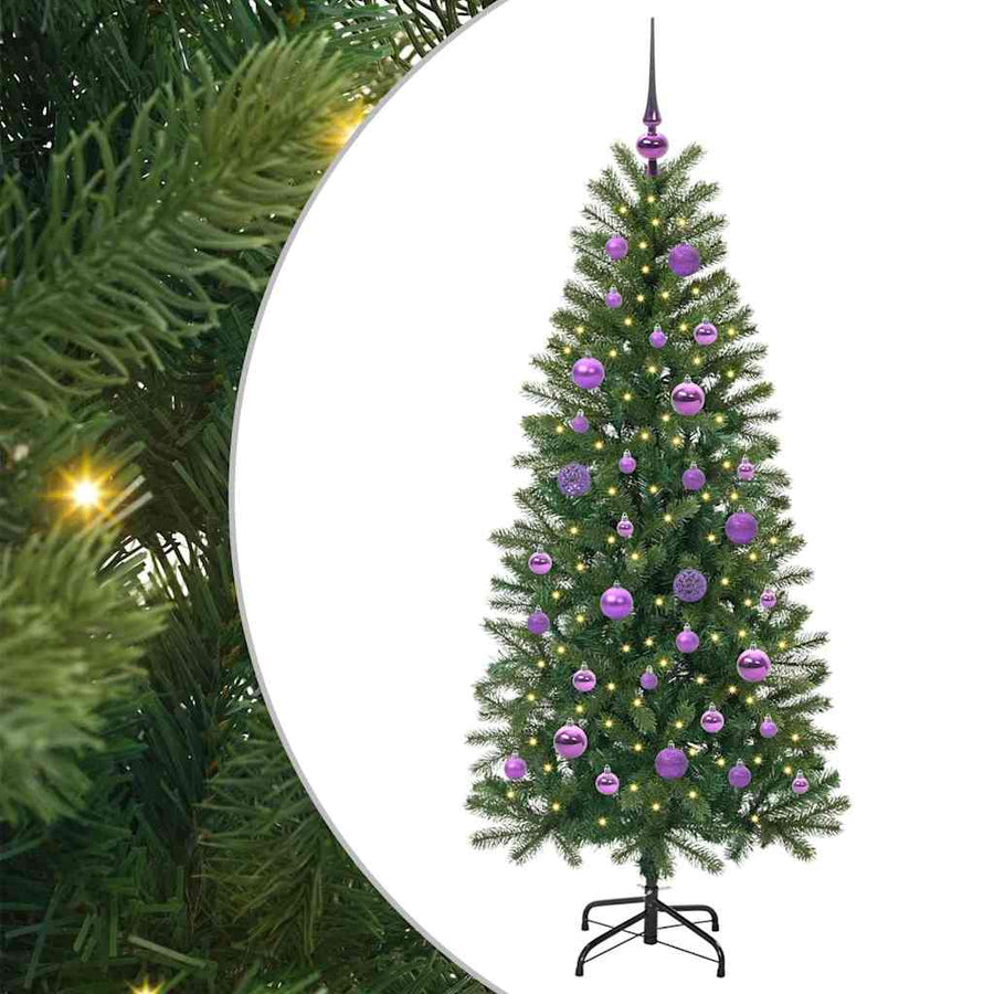 Kunstkerstboom met 150 LED met standaard Groen 150 cm PE en PVC