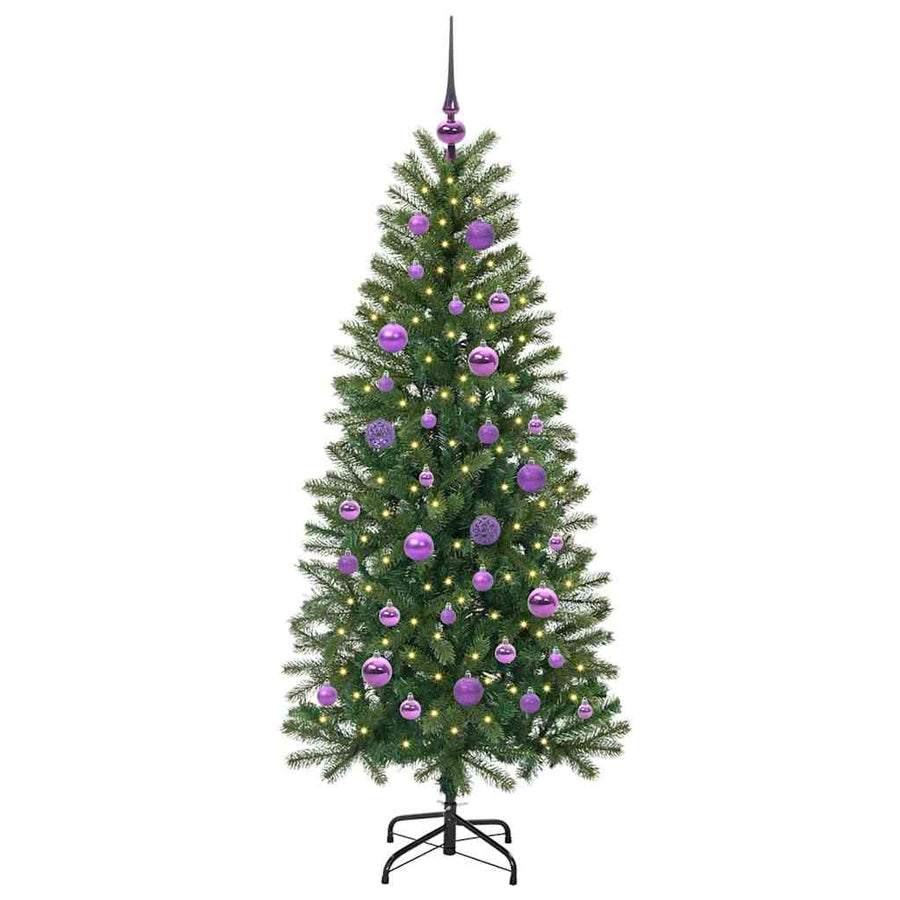 Kunstkerstboom met 150 LED met standaard Groen 150 cm PE en PVC