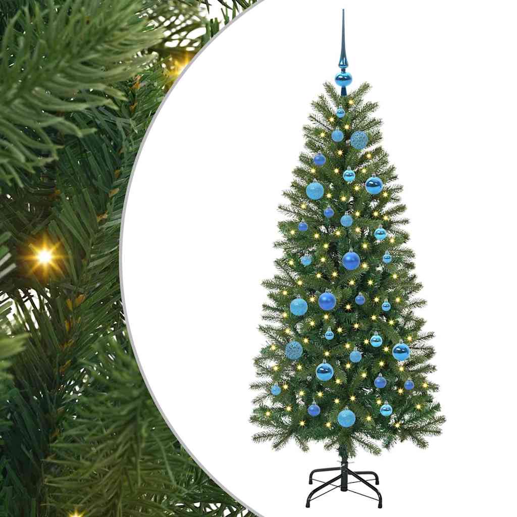 Kunstkerstboom met 150 LED met standaard Groen 150 cm PE en PVC
