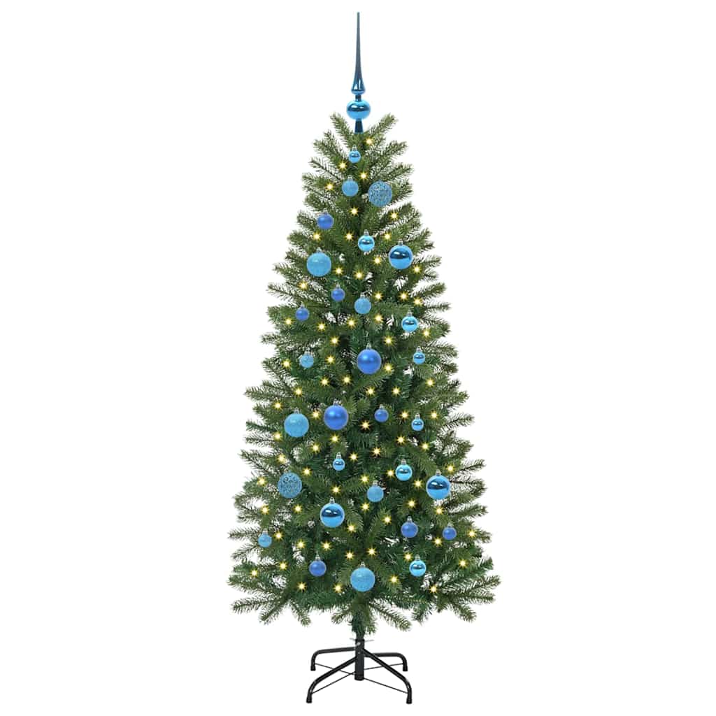 Kunstkerstboom met 150 LED met standaard Groen 150 cm PE en PVC