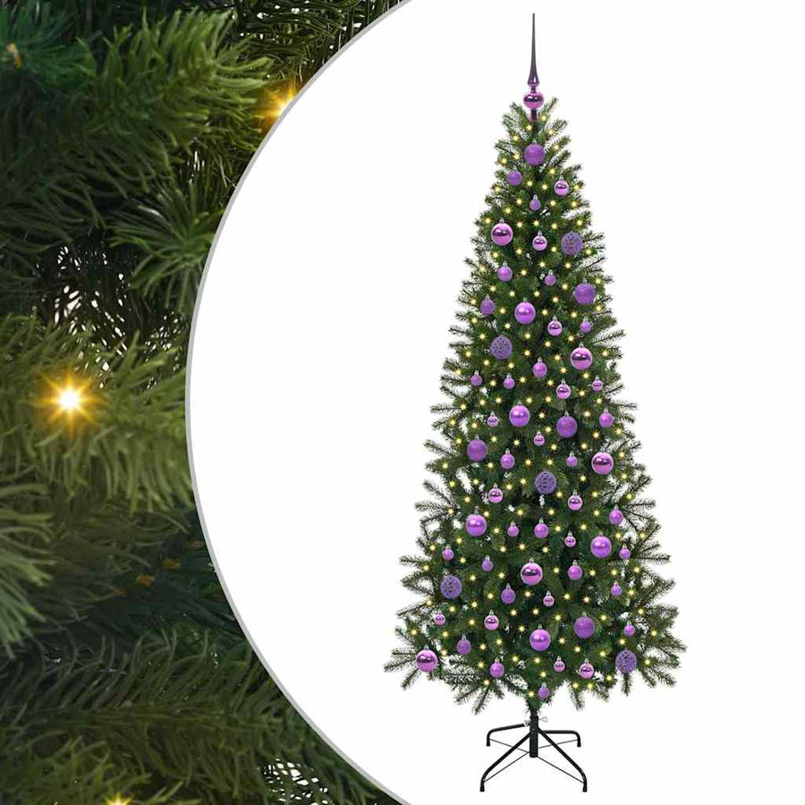 Kunstkerstboom met 300 LED met standaard Groen 180 cm PE en PVC