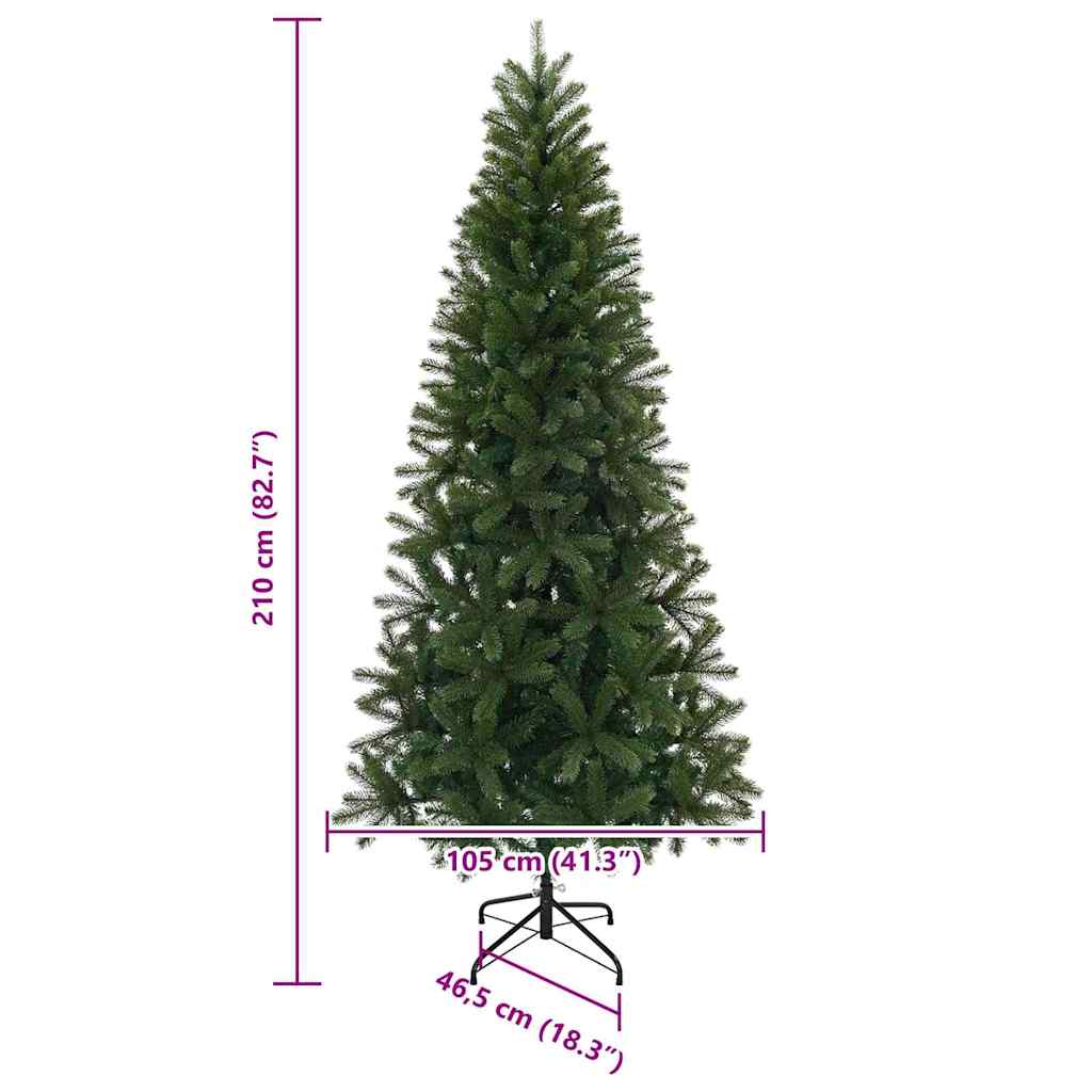 Kunstkerstboom met 300 LED met standaard Groen 210 cm PE en PVC