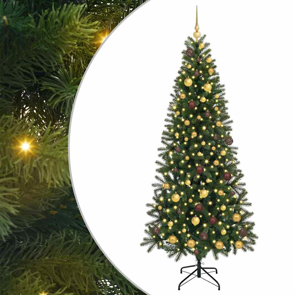 Kunstkerstboom met 300 LED met standaard Groen 210 cm PE en PVC
