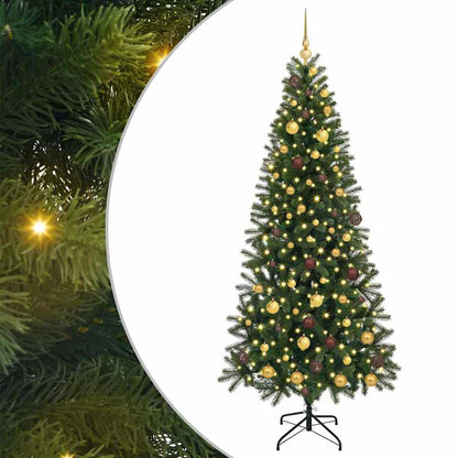 Kunstkerstboom met 300 LED met standaard Groen 210 cm PE en PVC