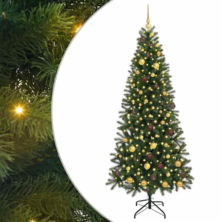 Kunstkerstboom met 300 LED met standaard Groen 210 cm PE en PVC