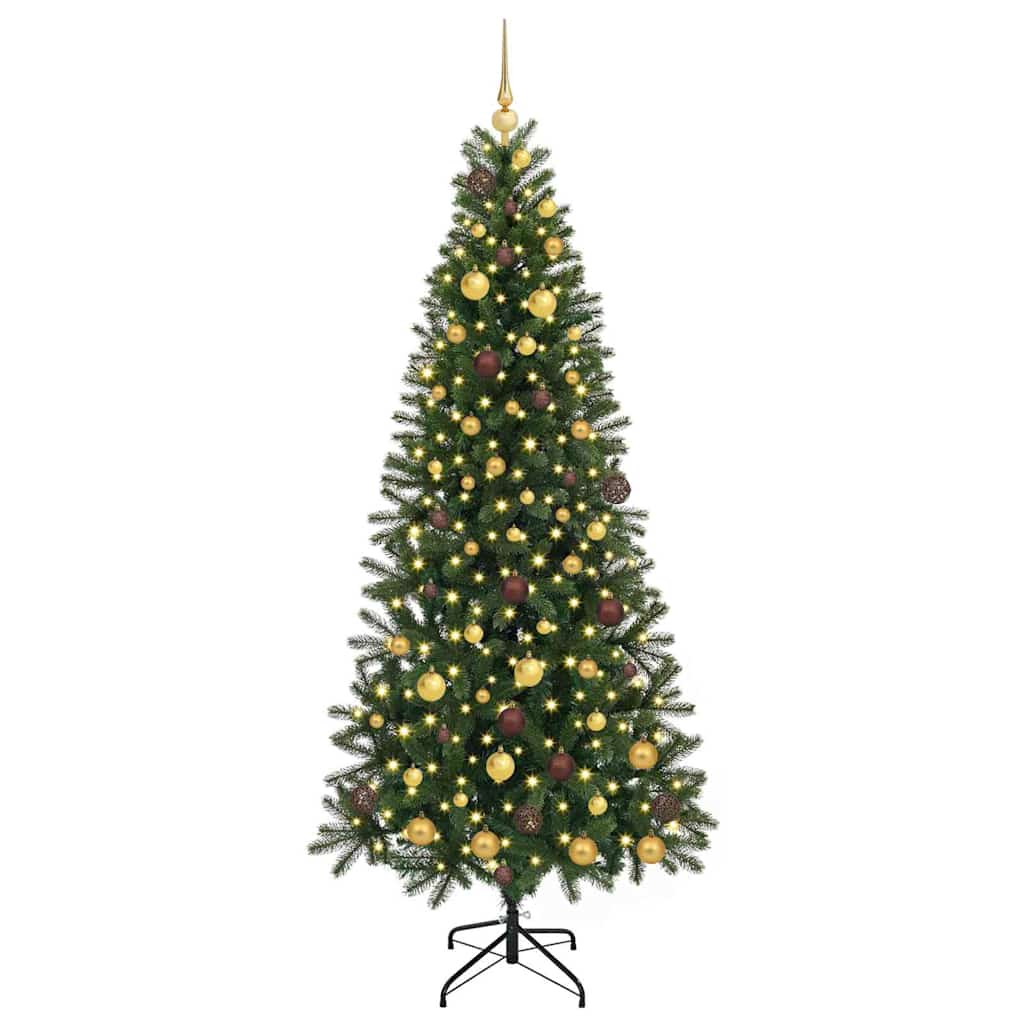 Kunstkerstboom met 300 LED met standaard Groen 210 cm PE en PVC