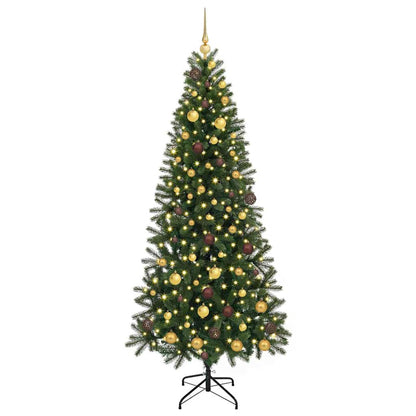 Kunstkerstboom met 300 LED met standaard Groen 210 cm PE en PVC