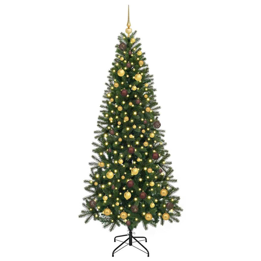Kunstkerstboom met 300 LED met standaard Groen 210 cm PE en PVC
