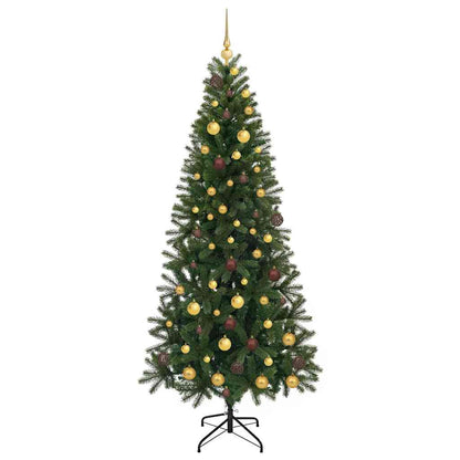 Kunstkerstboom met 300 LED met standaard Groen 210 cm PE en PVC