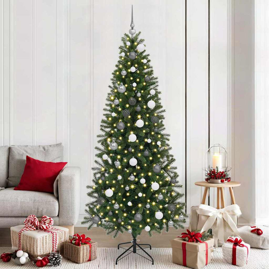 Kunstkerstboom met 300 LED met standaard Groen 210 cm PE en PVC