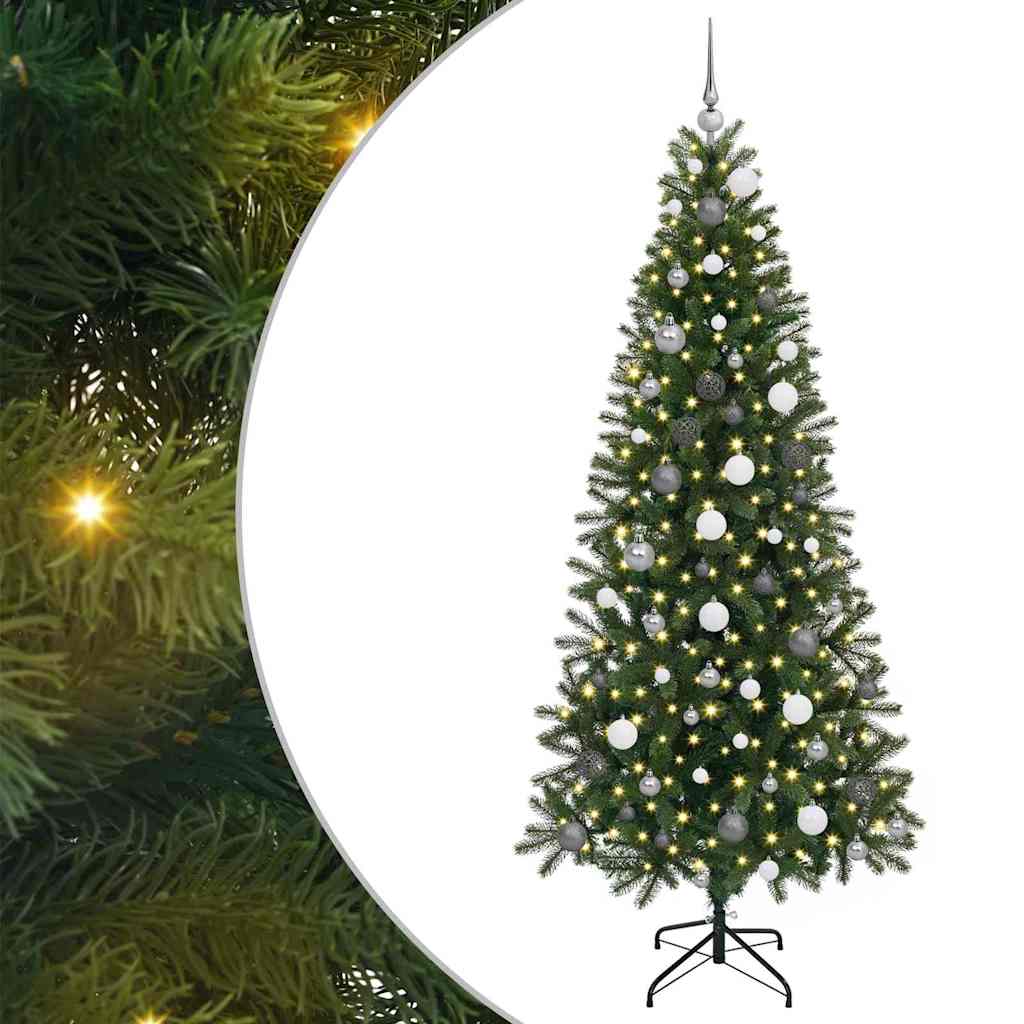 Kunstkerstboom met 300 LED met standaard Groen 210 cm PE en PVC