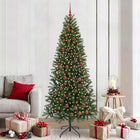 Artificial Christmas Tree with 300 LEDs with Stand Green 210 cm PE and PVC