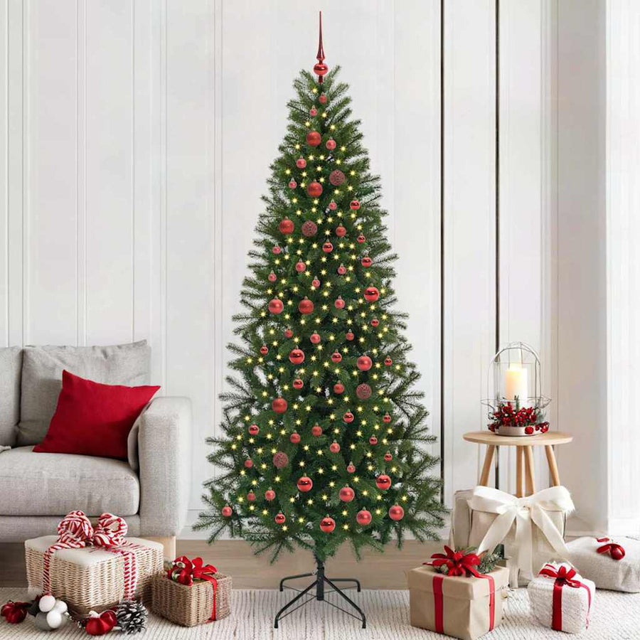 Kunstkerstboom met 300 LED met standaard Groen 210 cm PE en PVC