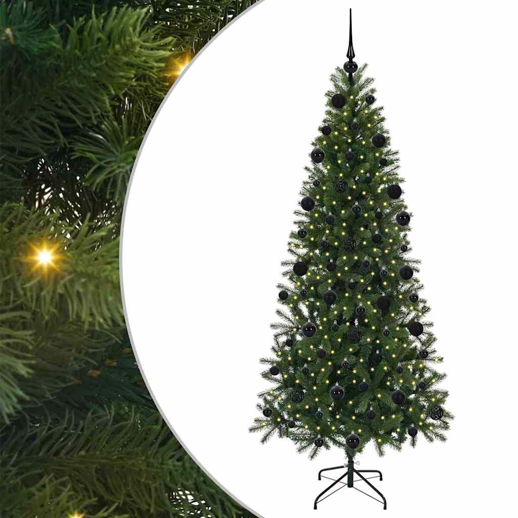 Kunstkerstboom met 300 LED met standaard Groen 210 cm PE en PVC
