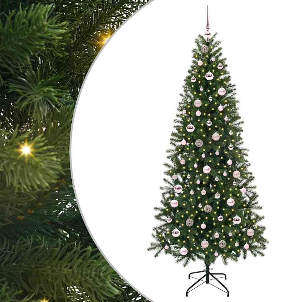 Kunstkerstboom met 300 LED met standaard Groen 210 cm PE en PVC